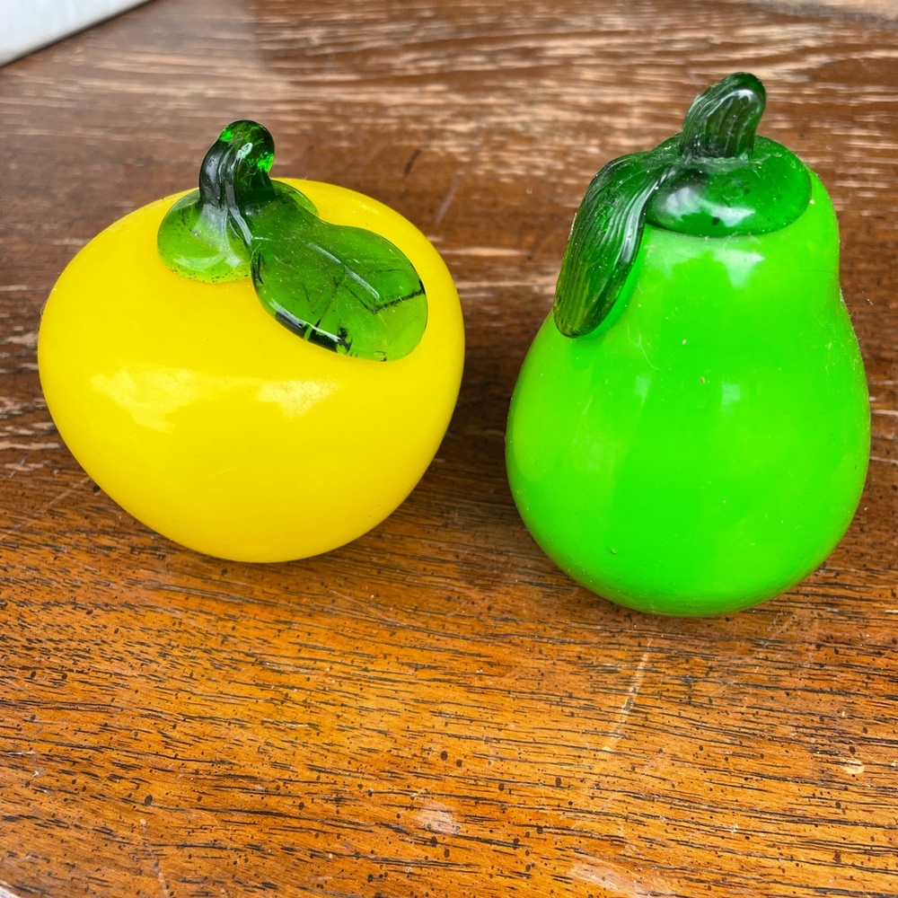 Vintage Mid Century Glass Fruit